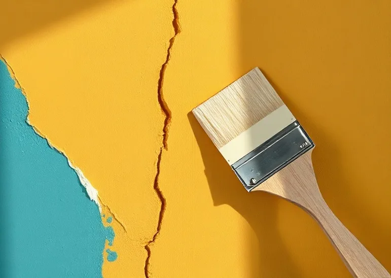 Ponçage et rebouchage des fissures avant mise en peinture